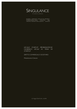 Legally Startup. Problematiche giuridico legali in tema di