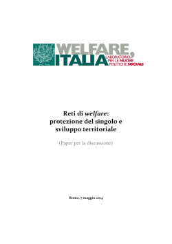 Reti di welfare: protezione del singolo e sviluppo territoriale