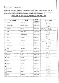 Prova orale - 25 febbraio 2014 ore 14:00