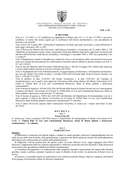 Bando - Studenti e laureati - Universit&agrave; degli Studi di Genova