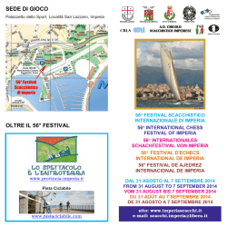 Bando 56&deg; Festival Scacchistico Internazionale di Imperia