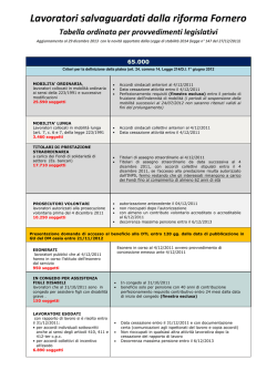 Lavoratori salvaguardati dalla riforma Fornero