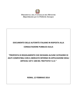 documento delle autorità italiane in risposta alla