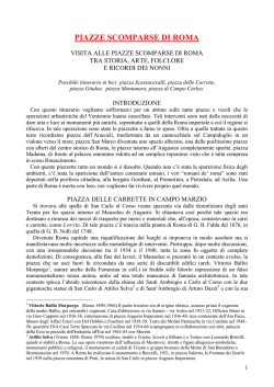 PIAZZE SCOMPARSE DI ROMA