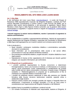 REGOLAMENTO DEL SITO WEB LICEO LAURA BASSI