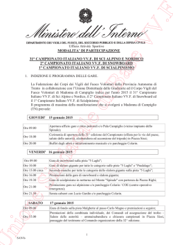 modalita di partecipazione sci - Coordinamento Nazionale Vigili del