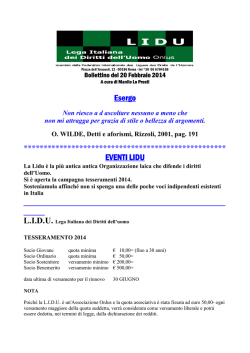 BOLLETTINO LIDU 20 FEBBRAIO 2014