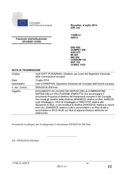 DOCUMENTO DI LAVORO DEI SERVIZI DELLA