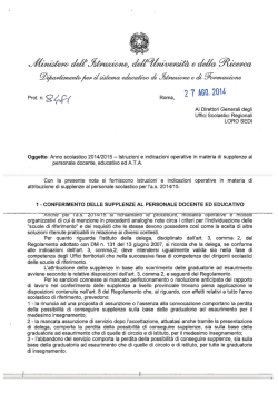 MIUR Nota n. 8481 - Gilda degli Insegnanti di Sassari