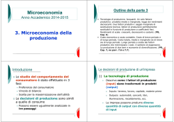 3. Microeconomia della produzione