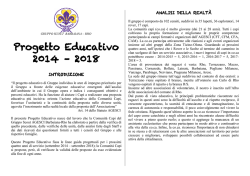 Progetto Educativo 2014 &ndash; 2018 - Barbaiana