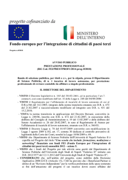 progetto cofinanziato da - Universit&agrave; degli Studi di Napoli Federico II