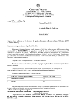 Gara ufficiosa per la fornitura di pasta alimentare di provenienza