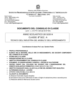 DOCUMENTO DEL CONSIGLIO DI CLASSE ANNO SCOLASTICO