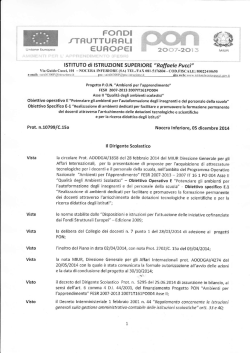 Pubblicata determina avvio procedura di aggiudicazione