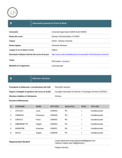 Scienze chimiche - Universit&agrave; degli Studi di Bari