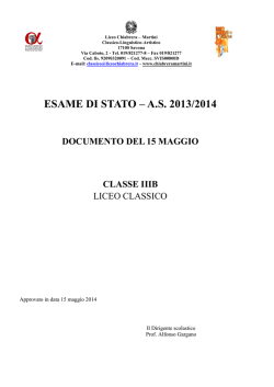 DOCUMENTO 15 maggio 2014 classe IIIB