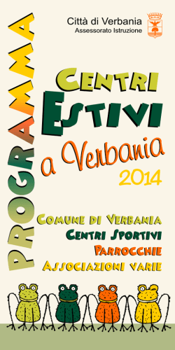 centri estivi 2014 - Comune di Verbania