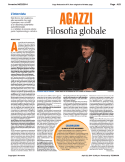 "Agazzi, filosofia globale", di Andrea Lavazza