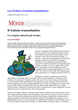 Trattato Transatlantico da Le Monde Diplomatique