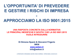che la iso 9001-2015 vuole