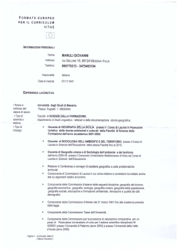 curriculum assessore MANULI GIOVANNI L