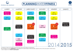 Palinsesto Acqua Fitness - Sporting Club Arbizzano