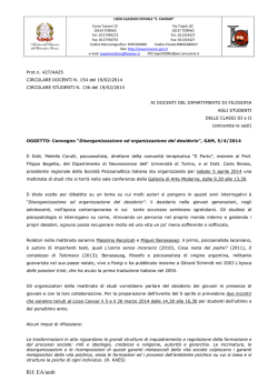 Convegno &ldquo;Disorganizzazione ed organizzazione del desiderio&rdquo;, GAM
