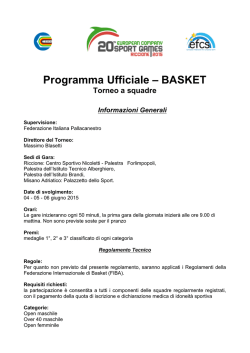 Programma Ufficiale – BASKET
