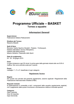 Programma Ufficiale &ndash; BASKET