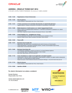 AGENDA - ORACLE TICINO DAY 2014