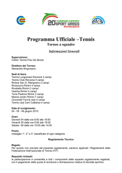 Programma Ufficiale &ndash;Tennis