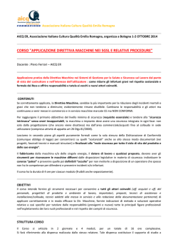 corso "applicazione direttiva macchine nei sgsl e relative procedure"