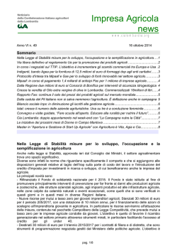 n. 49 del 16 ottobre 2014 - Confederazione Italiana Agricoltori della
