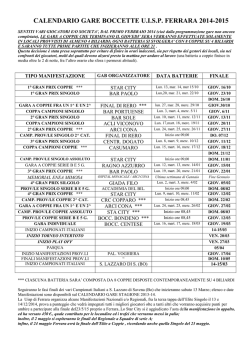 CALENDARIO GARE BOCCETTE U