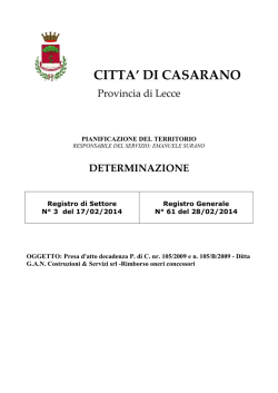 Det. n. 61-2014 - Comune di Casarano