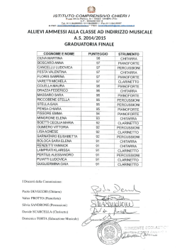 graduatoria sezione musicale a.s. 2014/2015