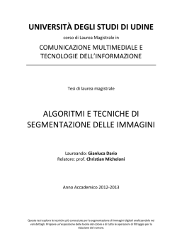 Algoritmi e tecniche di segmentazione delle immagini