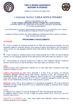 I^ EDIZIONE TROFEO &ldquo;LINEA GOTICA PESARO&rdquo;