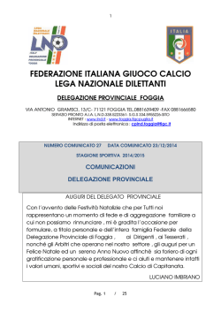 Comunicato Ufficiale n. 27