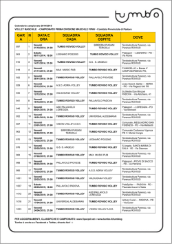 Calendario Volley prima div. e under 17