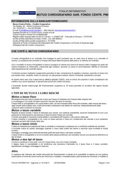MUTUO CHIROGRAFARIO GAR. FONDO CENTR. PMI I TIPI DI