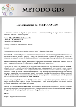 METODOG La formazione del METODO GDS