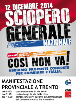 MANIFESTAZIONE PROVINCIALE A TRENTO
