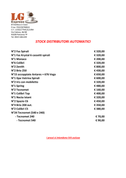 STOCK DISTRIBUTORI AUTOMATICI