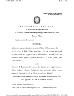 sentenza TAR Friuli Venezia Giulia 487 del 2014