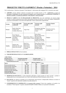PROGETTO &ldquo;FRUTTA SAPORITA&rdquo; - 2001
