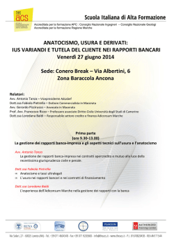 Programma dei lavori Usura e Anat 27 giu 14