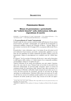 Misure di prevenzione e pericolosit&agrave; dei &ldquo;colletti