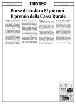 orse di studio a 82 giovani Il premio della Cassa Rurale